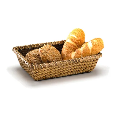 Rattan Basket 19 x 27 x H: 7,5 cm