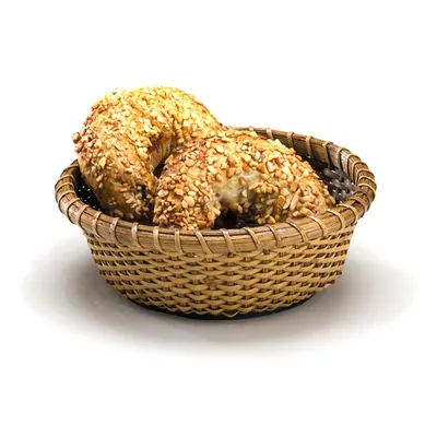 Rattan Basket Ø 18 x H: 6,5 cm