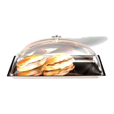 Container with Steel Tray and Acrylic Cover / Large 18/10 56 x 36 cm