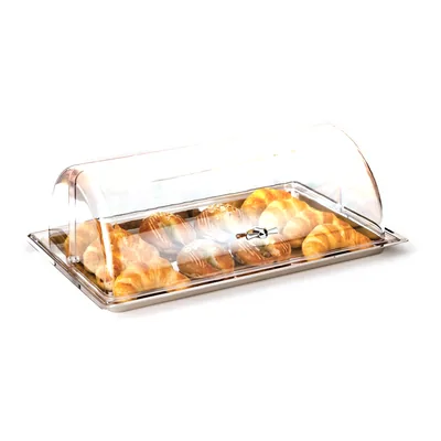 Food Container with Polycarbonate Roll-Top Lid / Small 18/10 44 x 29 x H: 17 cm