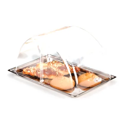 Food Container with Polycarbonate Roll-Top Lid / Small 18/10 44 x 29 cm