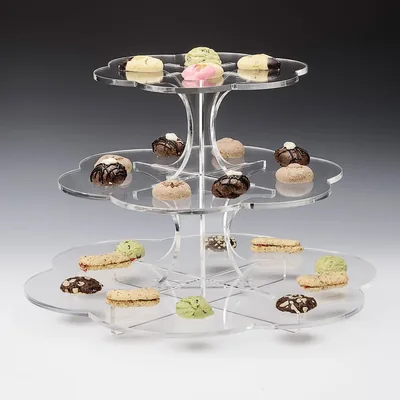 3-Tier Daisy Acrylic Display Stand Ø 49, 39, 29 x H: 34 cm