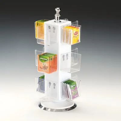 Rotating Acrylic Tea Bag Stand with 12 Compartments H: 36 cm
