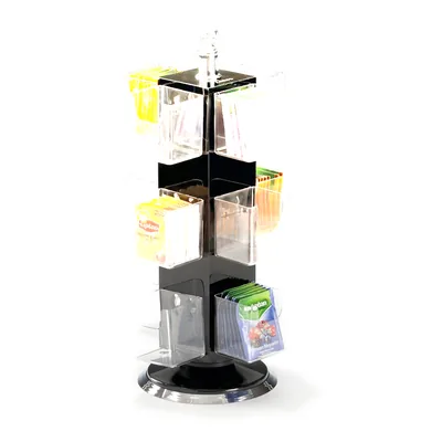 Rotating Acrylic Tea Bag Stand with 12 Compartments H: 36 cm