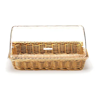 Basket with Polycarbonate Roll-Top Lid 55 x 35 x H: 10 cm