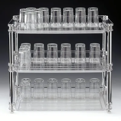Glass Display Stand with Polycarbonate Tray 53 X 33 x H: 46 cm