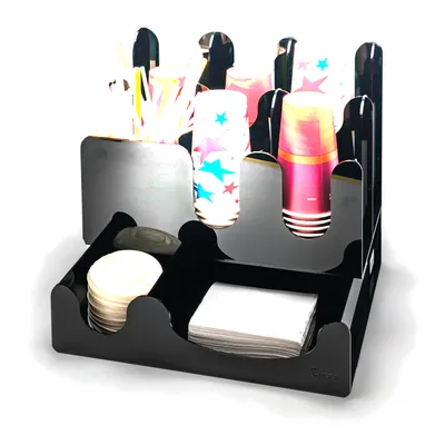 Acrylic Straw, Cup and Lid Stand (for Large Cups) 35 X 32,5 H: 32,5 cm