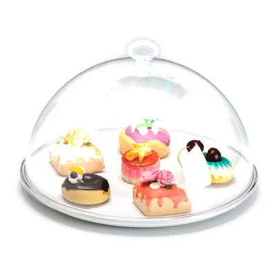 Bell Jar with Melamine Base and Polycarbonate Cover Ø 33 x H: 18 cm