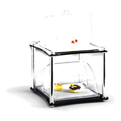 2 Katlı Melamin Tepsili Kapaklı Akrilik Stand GN 1/2 34 x 39 x H: 47 cm