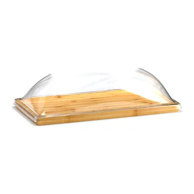 Ahşap Altlı Polikarbonat Kapaklı Fanus 18 x 35 x H: 13 cm