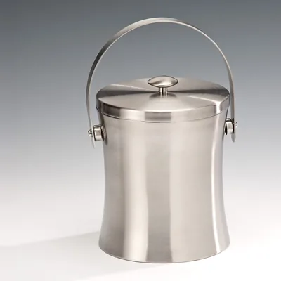 Double-Walled Steel Ice Bucket Ø 12 x H: 17 cm