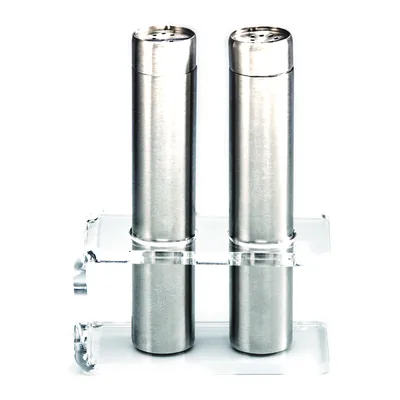 Salt and Pepper Set with Acrylic Stand H: 12 cm