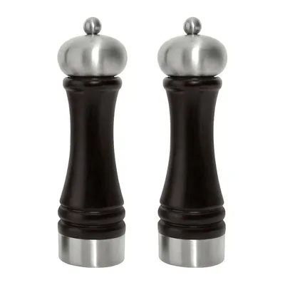 Pepper Mill Set of 2 with Metal Detail 5.8 x H20.8 cm