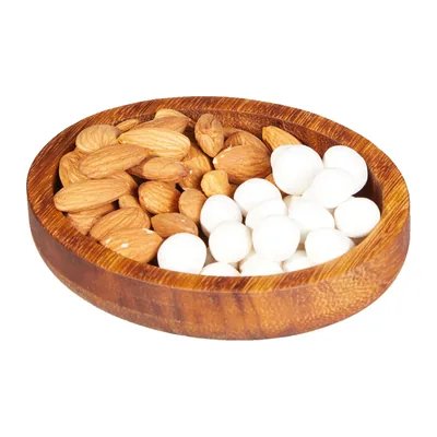 وعاء مكسرات مفرد من خشب الإيروكو 12 x 10 x H2 سم