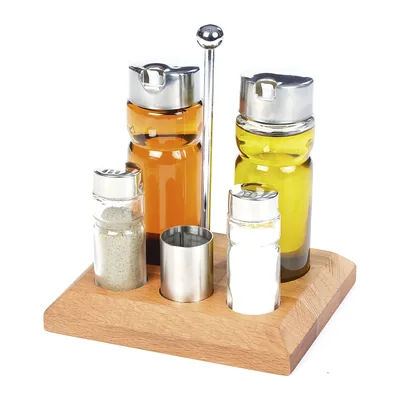 5-Piece Salt Shaker & Oil Bottle Set 150 cc