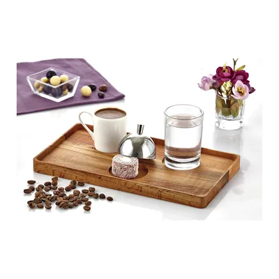 Rectangular Wooden Turkish Coffee Set 22.5 x 14.5 x 2 cm