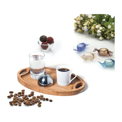 Wooden Turkish Coffee Serving Set 25 x 15 x 1.8 cm