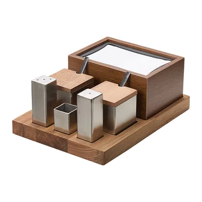 6-Piece Square Salt & Spice Dispenser Set