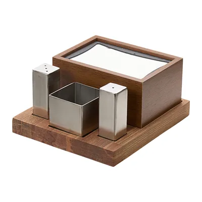 4-Piece Square Salt & Spice Dispenser Set