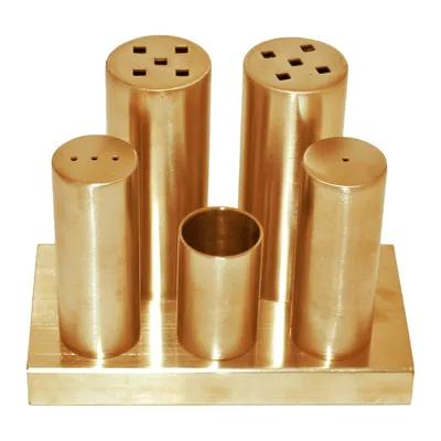 Everest Large Round Salt & Pepper Set Gold 15 x 8 x 11 cm