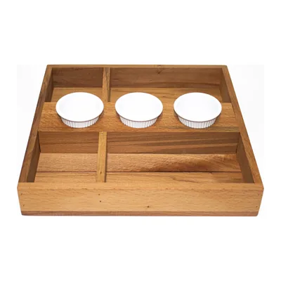 Combo Wooden Compartment Serving Crate 30 x 29 cm