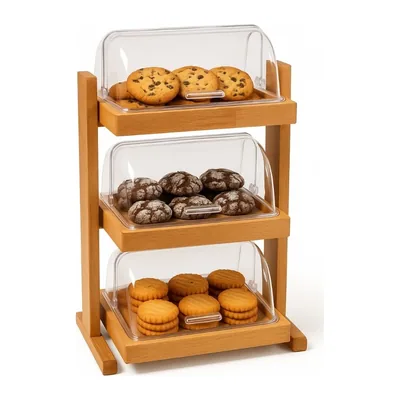 حامل عرض بغطاء منزلق من ثلاثة طوابق 42 x 29 x 72 سم