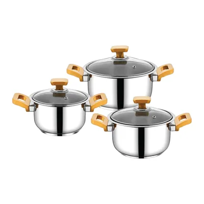 Eftelya Stainless Steel Cookware Set 6 Pieces, Glass Lids