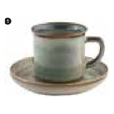 فنجان قهوة وصحن Efes Grey & Bej 11 cm