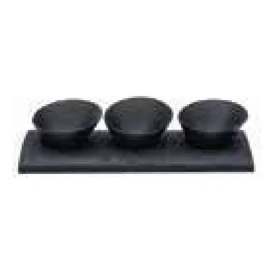 طبق تقديم بثلاثة أقسام Ginza Black 9 cm